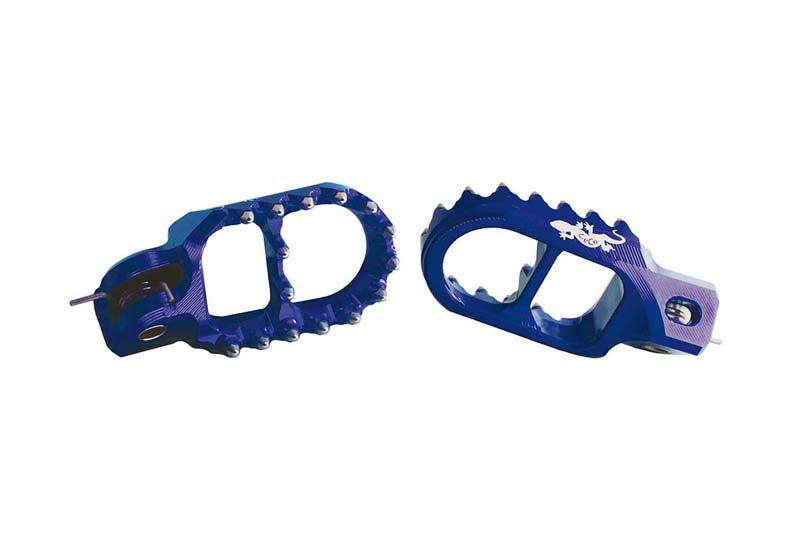 PEDANE GECO 3D MOTARD BLU CON SLIDER PER TM RACING